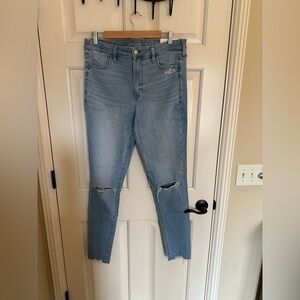 American Eagle Outfitters Light Blue Ripped Skinny Jeans